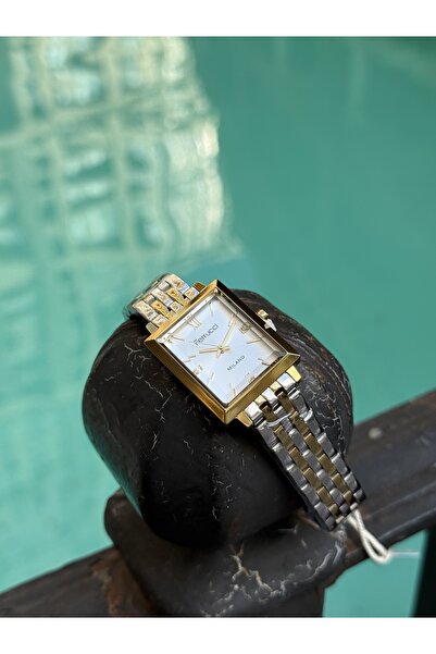 Ferrucci AJDA BİLEZİK HEDİYELİ GOLD VE SİLVER KARE KASA KADIN SAATİ