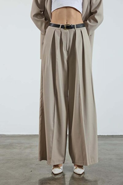 NANTİREA Khaki Palazzo Trousers