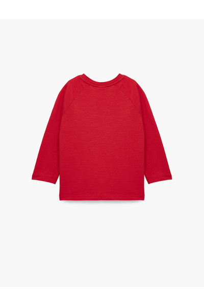 Koton Long Sleeve Crew Neck Ataturk Themed Print Detailed Cotton T-Shirt