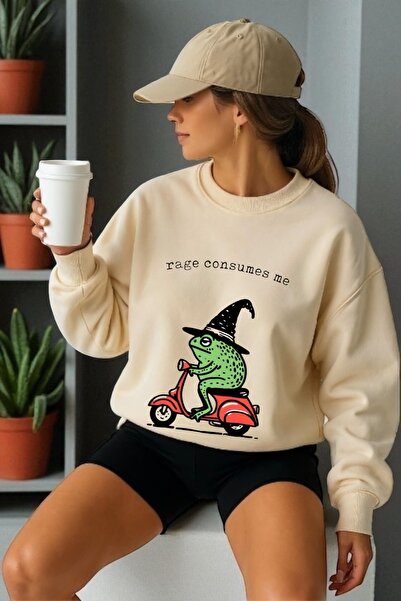 ArtYus سويت شيرت برقبة دائرية وأكمام طويلة للجنسين مطبوع عليه ضفدع