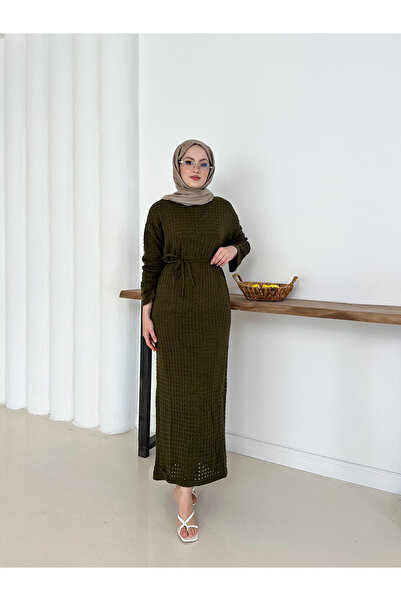 sorisso Knitwear Dress (with Lining) Detailed with Hole Pattern
