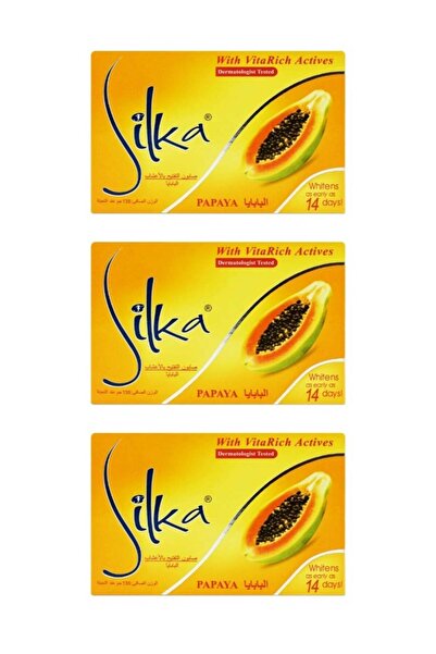 Silka صابون البابايا مع مكونات فيتا ريتش النشطة للتبييض، 3 صابونات