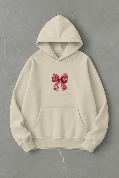 LORVEX Pulover supradimensionat cu imprimeu panglică roșie tricou