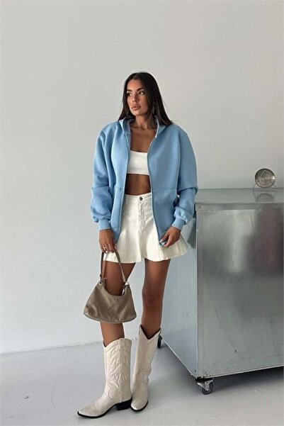 Dipmoda Pulover de damă cu glugă 2 fire cu căptușeală din fleece sweat DPG106