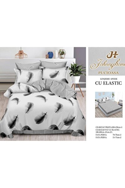 OEM Double Bed Sheet Set with Elastic, 2 People, 6 Pieces, Pucioasa, Cotton Finet, Elastic Bed Sheet 180