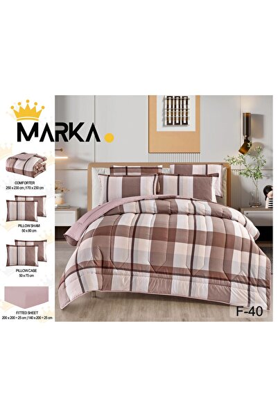 Moon High-quality 6-piece printed double quilt set - multi-colored