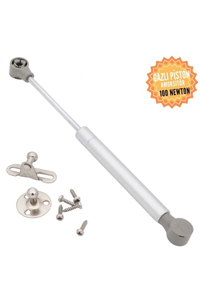 KOÇSAN Gazlı Piston Dolap Kalkar Kapak Amorsitörü Mat Gümüş 100 Newton