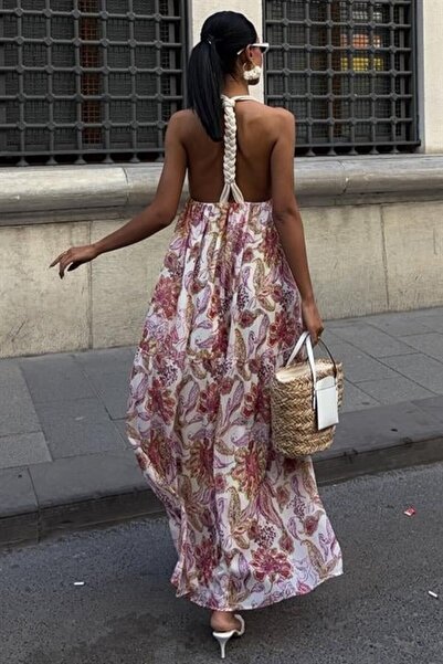 Genel Markalar Amelia Sırt Dekolteli Şifon Elbise 2614