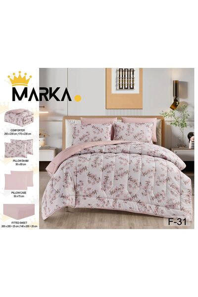 Moon High-quality 6-piece printed double quilt set - multi-colored
