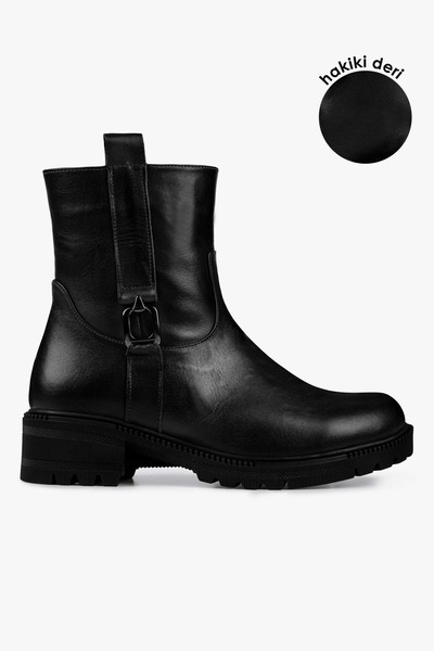 Shoeberry Γυναικείες μπότες Raze Μαύρες από γνήσιο δέρμα