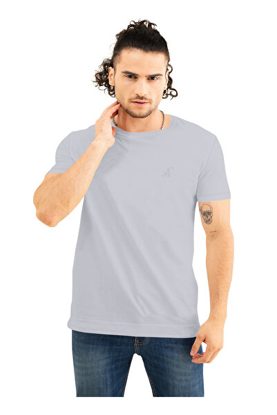 LAUREN SMITH Men’s Premium Textured Cotton Lycra Round Neck T-Shirt with High Definition Logo - Luxury Casual Tee