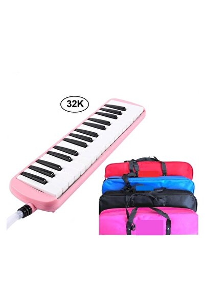 Südor 32 Tuşlu Melodika Taşıma Çantalı Notalı Melodika Pembe