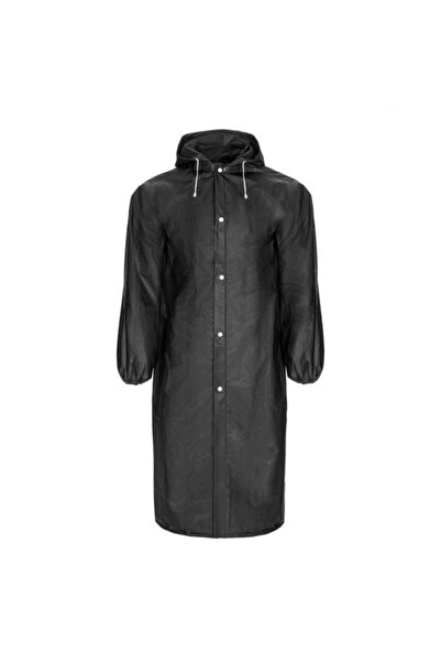 OEM Black Raincoat for Adults - One Size Hood Durable Reusable 100% Waterproof