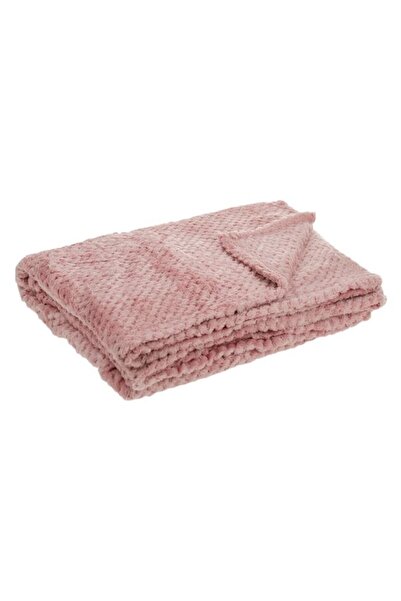 DavidaHome Soft blanket, embossed pattern, 160 x 130 cm, pink