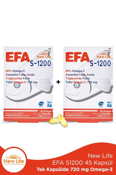 New Life Efa Omega3 S-1200 45 Kapsül 2 Adet