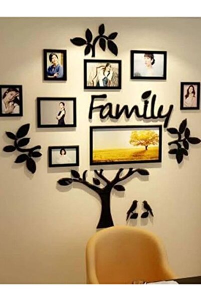 Emaazz LLC Family Tree Collage Frame – Acrylic Wall Photo Display for 8 Pictu...