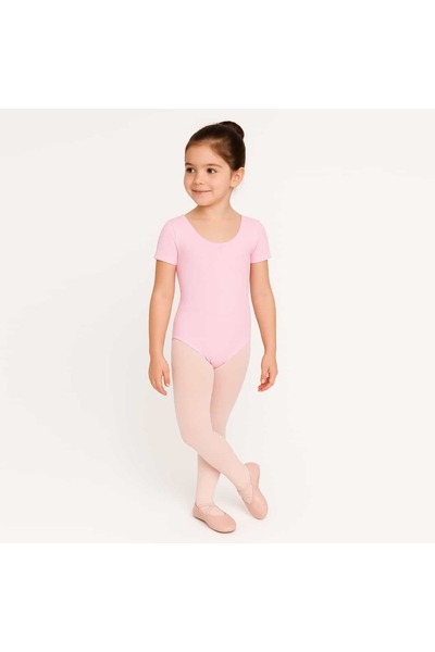 Ada Kostüm Tasarım Pink Short Sleeve Ballet Leotard-Kids