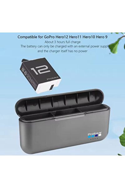 Generic GoPro Hero 12/11/10/9 Triple Charger – 3-Port Battery Charging Dock for Action Cameras
