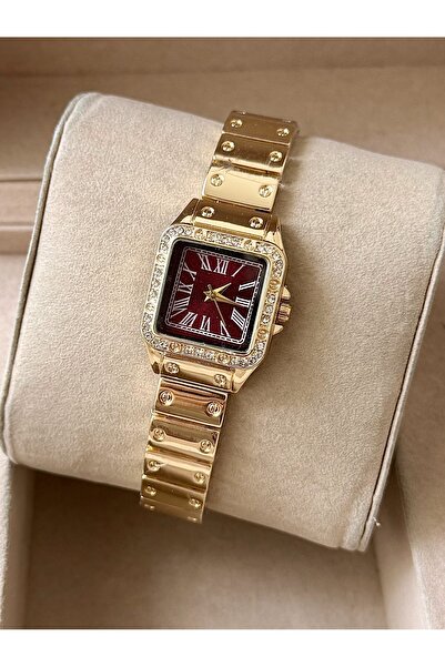 QUARTZ Cartier Model Taşlı Kol Saati Hediye Kutusunda