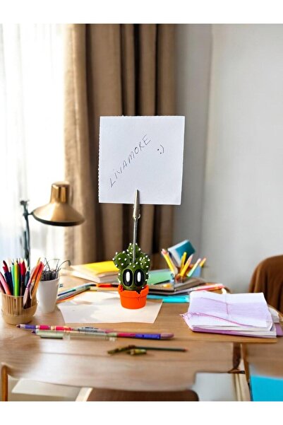 Perazayn Cute Cactus Themed Desktop Gift Desktop Organizer Photo and Note Holder