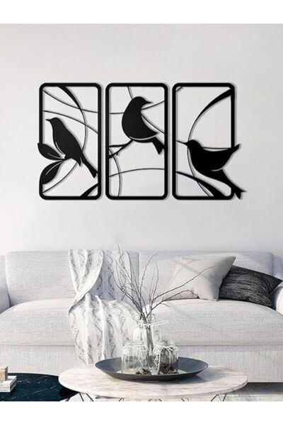 Emaazz LLC لوحة جدارية أكريليكية على شكل طيور - لوحة جدارية عمودية بزهرة | إط...