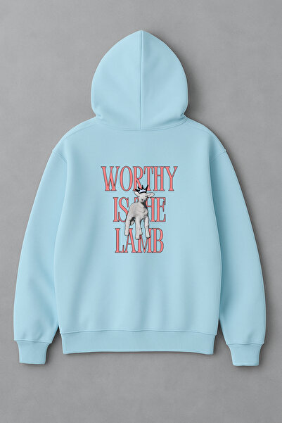 LORVEX Φούτερ με στάμπα στην πλάτη  "Worthy Is The Lamb " σε μεγάλο μέγεθος