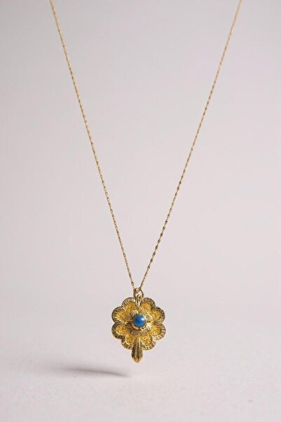 SUDEKAĞAN Altın Yonca Kolye Uçlu Zincir