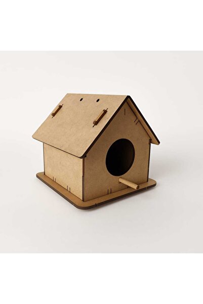 Vegüba Ahşap Boyanabilir Kuş Evi 12 cm*12cm*12 cm