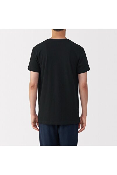 Muji Side Seamless Cotton V Neck Short Sleeve T-Shirt