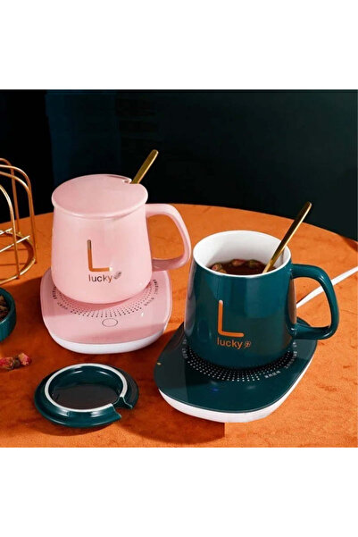 Deliny Ceramic Mug with Heater, Spoon, Constant Temperature 55°C, 220V, 400ml