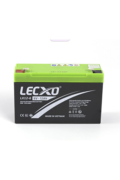 Lecxo بطارية حمض الرصاص 6 فولت 12 أمبير/ساعة، تُستخدم في ألعاب الأطفال، وأضوا...