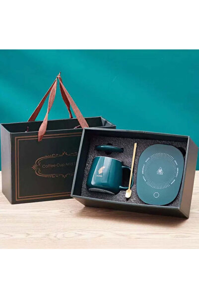 Deliny Ceramic Mug with Heater, Spoon, Constant Temperature 55°C, 220V, 400ml