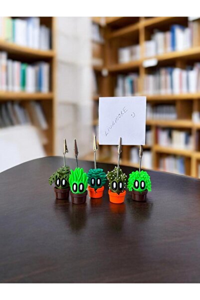 Perazayn Cute Cactus Themed Desktop Gift Desktop Organizer Photo and Note Holder