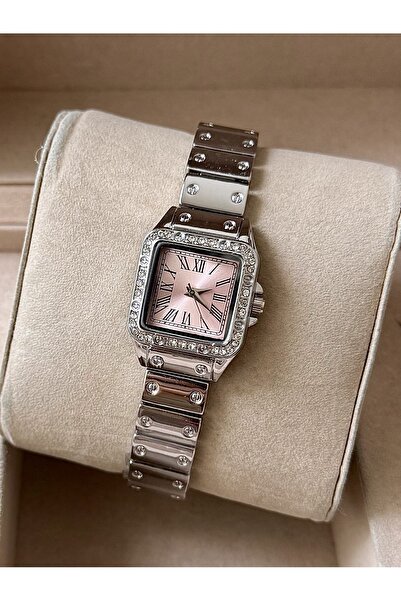 QUARTZ Cartier Model Taşlı Kol Saati Hediye Kutusunda