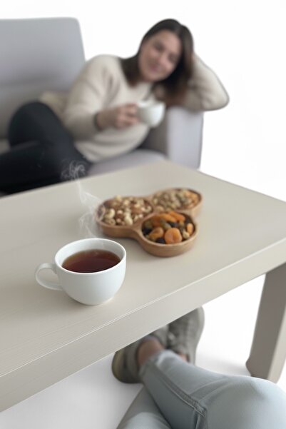 Ayd ahşap Doğal Ahşap 3 Bölmeli Sunumluk – Çerezlik, Atıştırmalık ve İkramlık Tabak