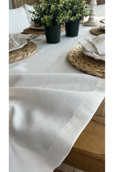 Decamor home Linen Textured Ecru Runner