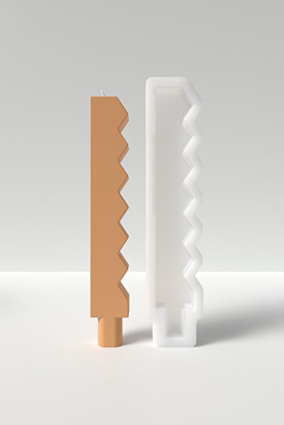 Cageartstudio Zigzag Şamdanlık Mum Silikon Kalıp Z2 - Şamdan/Şamdanlık Mum Pr...