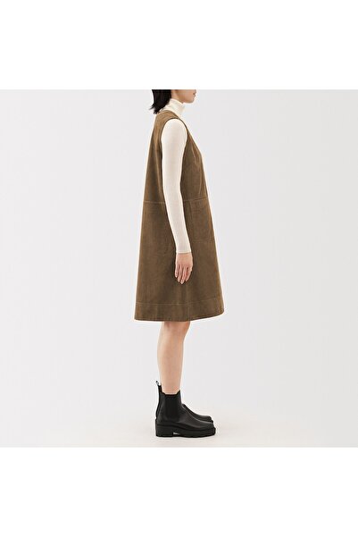 Muji Kapok Blend Corduroy Jumper Skirt