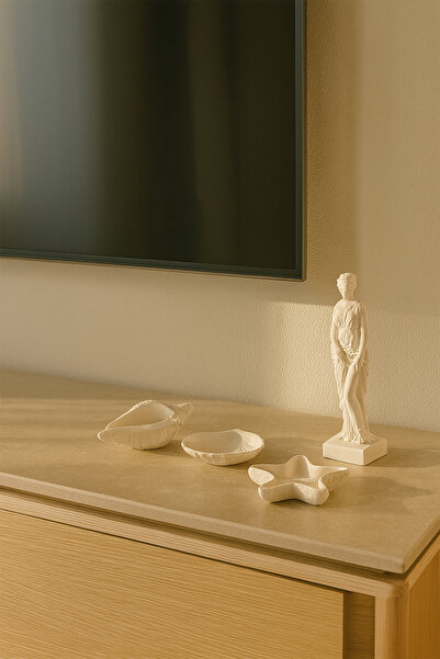 Otaera Denizin İzleri 3'lü Set - Dekoratif Tabak , Masa Üstü Ev Dekoru , Raf ...