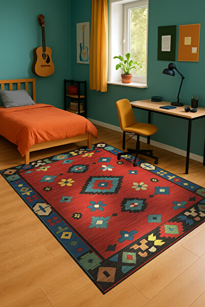 Rugs Modern Halı MOSSO Κόκκινο Θεματικό Παραδοσιακό Μοτίβο με Σχέδια Υφαντή Β...