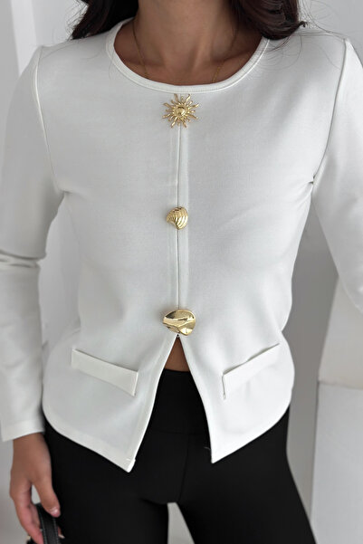 Noa Noa Γυναικεία μπλούζα με λεπτομέρεια με κουμπιά και τσέπες – Χαρακτηριστικό & Μοντέρνο Στυλ