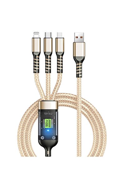 VALA 3-in-1 fast charging cable, super fast charging 100W, USB 6A, Type-C, Lightning, Micro-USB