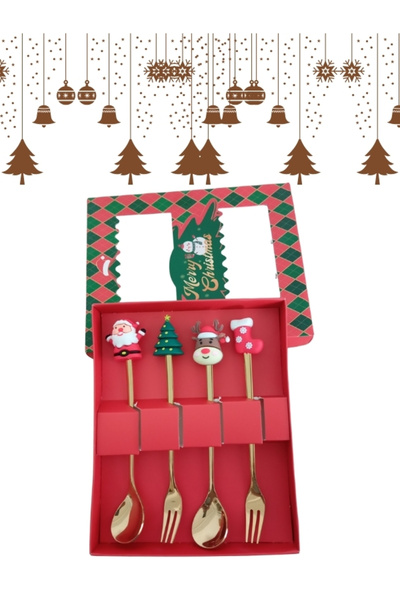 Gülşahın Tasarım Atölyesi Yeni yıl sofralarına özel tasarım 4lü çatal-kaşık t...