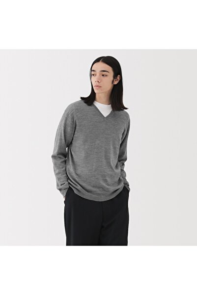 Muji Washable High-Gauge V Neck Sweater