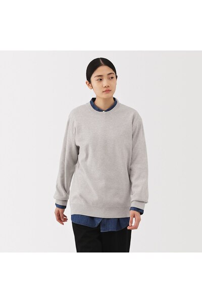 Muji Washable Milano Ribbed Crew Neck Sweater