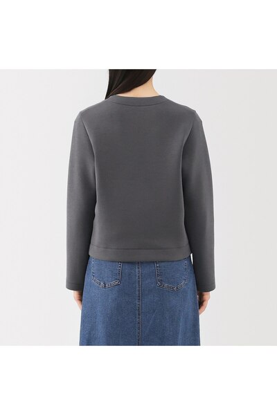 Muji Double Knitted Crew Neck Sweat Cardigan