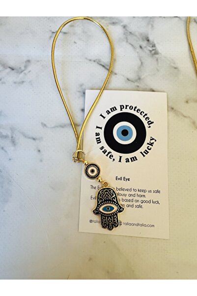 Talia&Talia Car Rearview Mirror Ornament - Evil Eye Beaded Hand of Fatima
