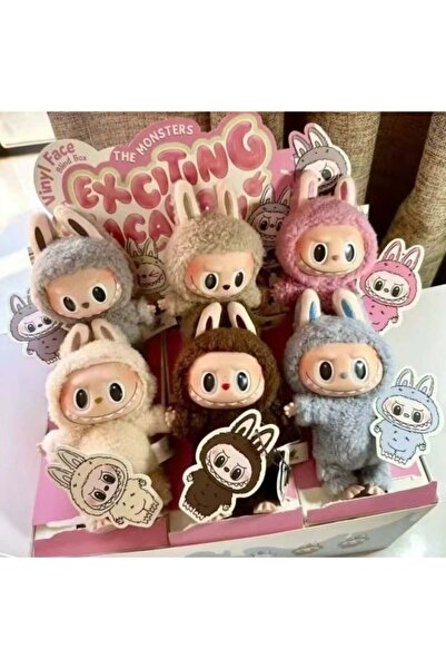 Generic لعبة لابوبو راب سيت بارتي من سلسلة بابل مارت، مصنوعة من الفينيل المحشو، بتصميم عصري، مع قلادة وصندوق أعمى، لعبة يدوية