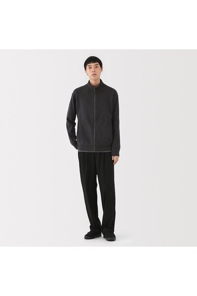 Muji Washable Milano Ribbed Full Zip Cardigan