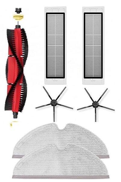 Rovexa Σετ μαύρων πλαϊνών βουρτσών 7 τεμαχίων συμβατό με Roborock S6 MaxV